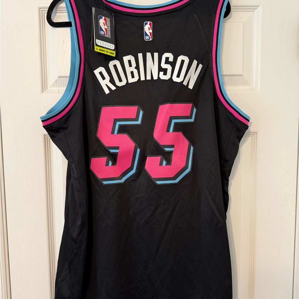 Nike Black Miami Heat Jersey with Pink and Teal Accents - #55 - Picture 4 of 4